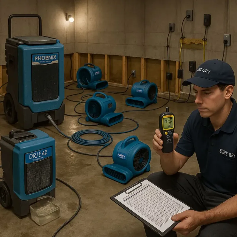 Structural Drying and Dehumidification process in Boonsboro, MD